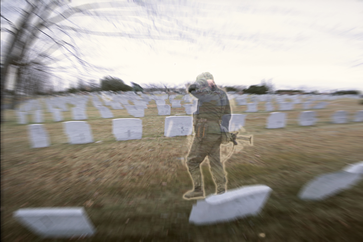 Ghost Soldier in Cematary