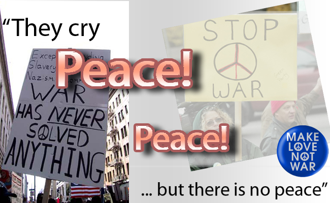 They Cry Peace... altered images found in various clipart banks, designed by Synaptic Graphics
